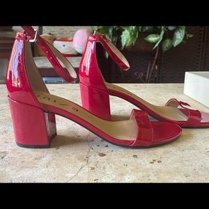 Red block heels